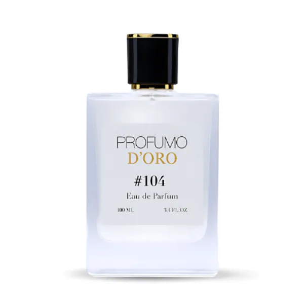 Profumo D’oro #104 – moderner Herrenflakon, Hauptansicht des aquatisch-holzigen Eau de Parfum